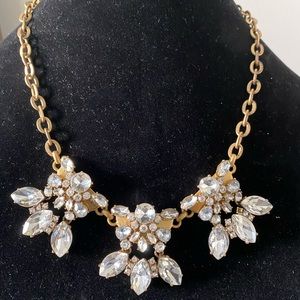 J.Crew Crystal and Gold STATEMENT NECKLACE